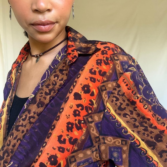 90’s short sleeve button up shirt, Marla Kim, Sz. XL - Picture 4 of 8